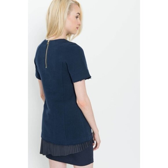 Derek Lam | 10 Crosby 2-In-1 Sweatshirt Dress With Pleated Underpinning - Picture 4 of 16